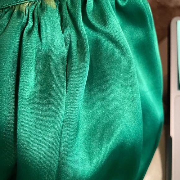 New S Express Design Studio 100% genuine Silk Satin Blouse Bubble Gathered Sleev - Picture 7 of 8